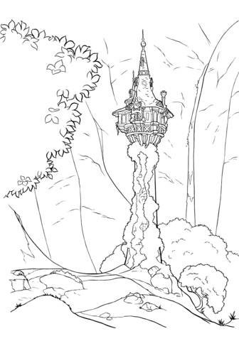 Rapunzel's Tower Coloring page