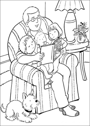 Reading Before Sleeping  Coloring page