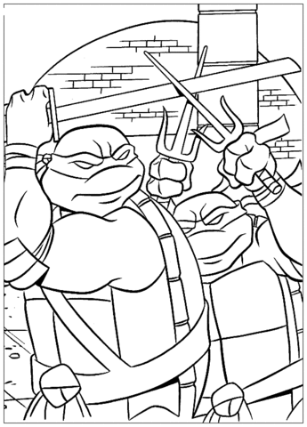 Leonardo and Raphael Coloring page