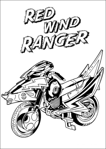 Red Wind Ranger  Coloring page