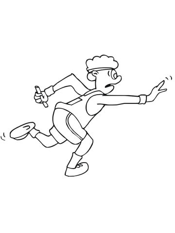 Relay Race Runner Coloring page