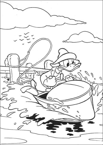 Riding A Boat  Coloring page