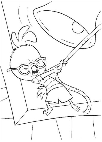 Ace Cluck is ringing The Bell  Coloring page