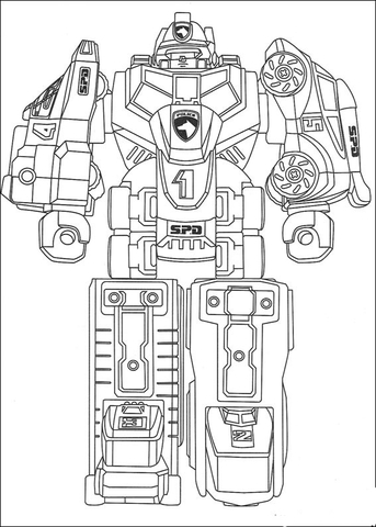 The Megazord Is Standing  Coloring page