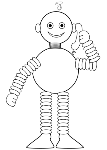 Robot Speaks on the Phone Coloring page