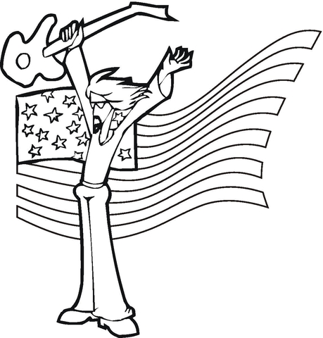 American Rock Star  Coloring page