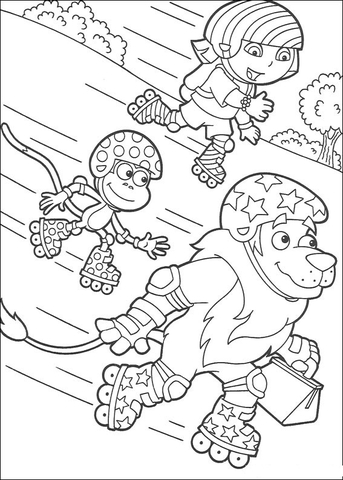 Rollerblading Coloring page