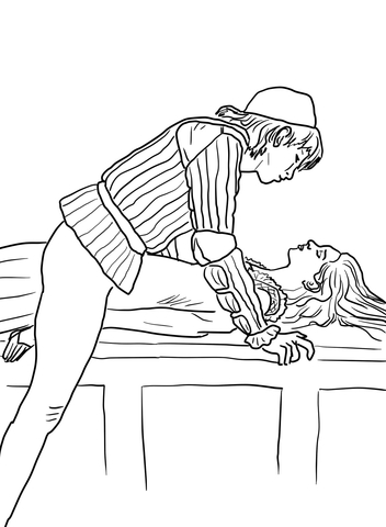 Romeo and Juliet Tomb Scene Coloring page