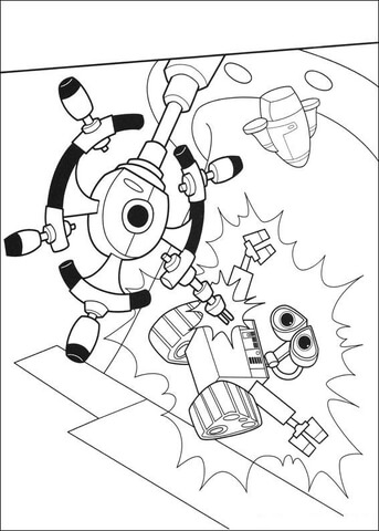 Rudder Hit Wall-E  Coloring page