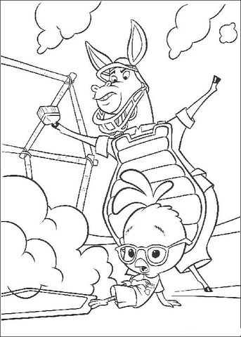 Ace Cluck playing baseball  Coloring page