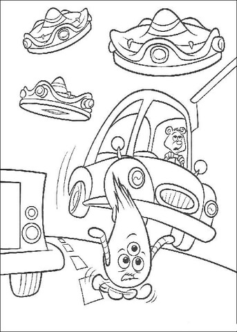 Aliens invaded the city Coloring page