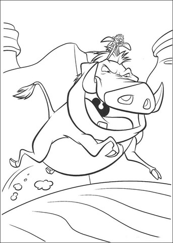 The Running Pumbaa  Coloring page