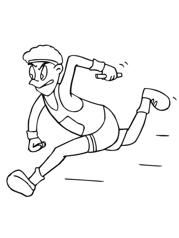 Running Relay Race Coloring page