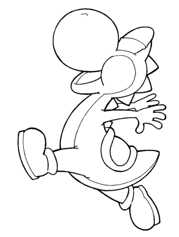 Running Yoshi Coloring page