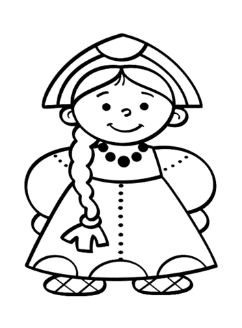 Russian Girl Coloring page