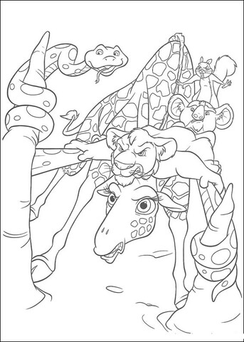 Ryan on the giraffe Coloring page