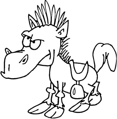 Funny Horse Coloring page