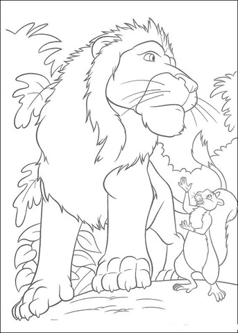 Samson And Benny Are Walking In The Forest  Coloring page