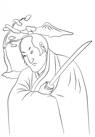 Samurai warrior Coloring page