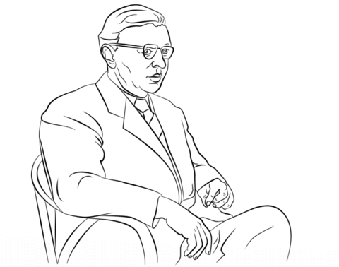 Jean-Paul Sartre Coloring page