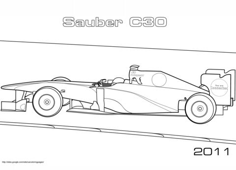 Sauber C30 Formula 1 Car Coloring page