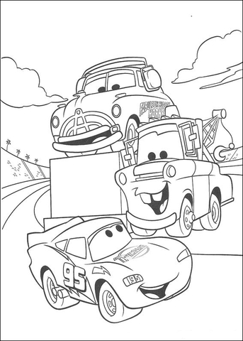 Mater and McQueen Coloring page