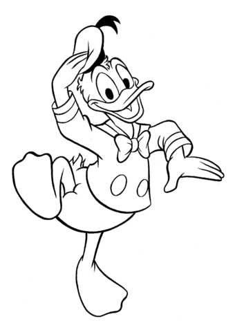 Donald Duck Giving a Salute Coloring page