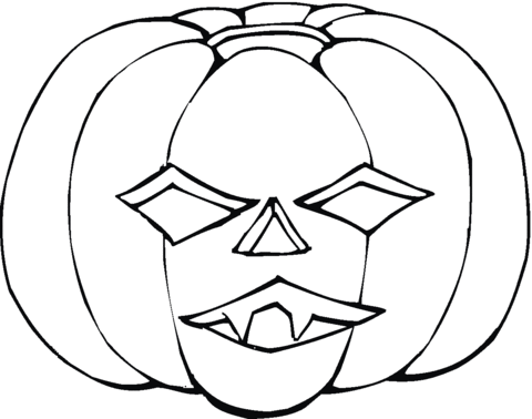 Scary Jack-o-lantern Coloring page