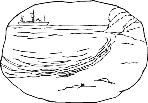 A sea shore Coloring page