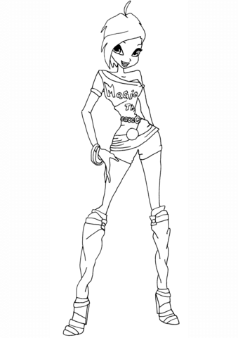 Season 5 Disco Tecna Coloring page