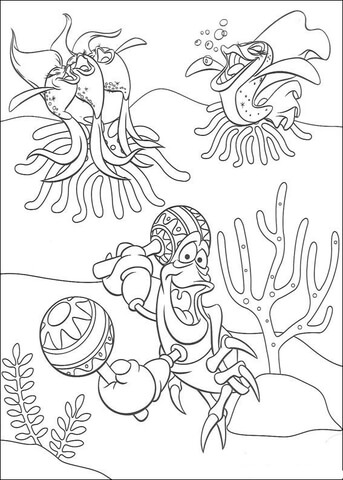 Sebastian And Friends Are Singing  Coloring page