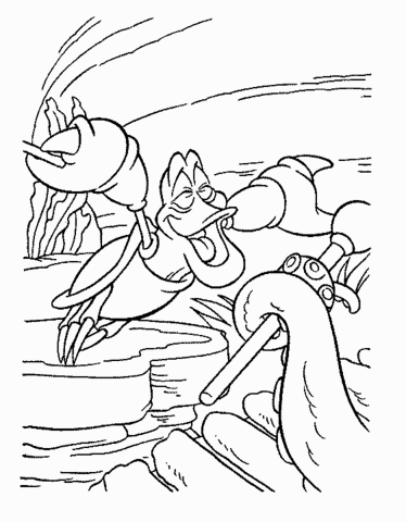 Sebastian And Octopus  Coloring page