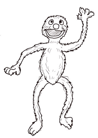 Sesame Street Grover Waving Coloring page