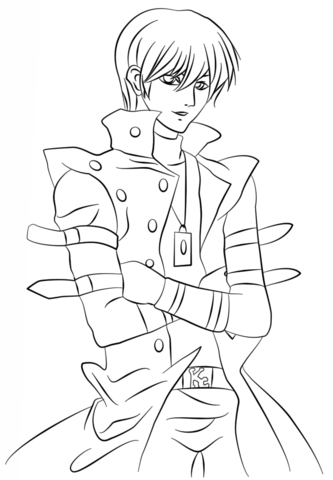 Seto Kaiba from Yu-Gi-Oh! Coloring page