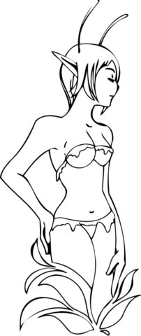 Sexy Elf Girl Coloring page