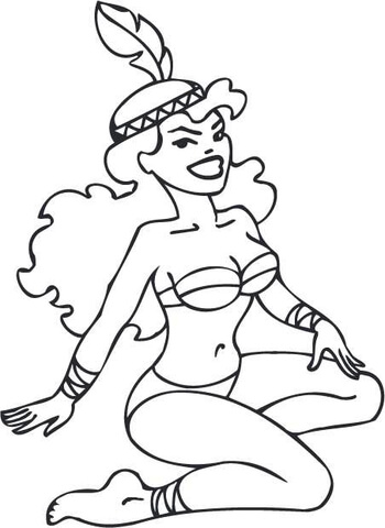 Sexy Indian Girl Coloring page