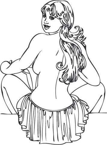 She Turned Around Coloring page