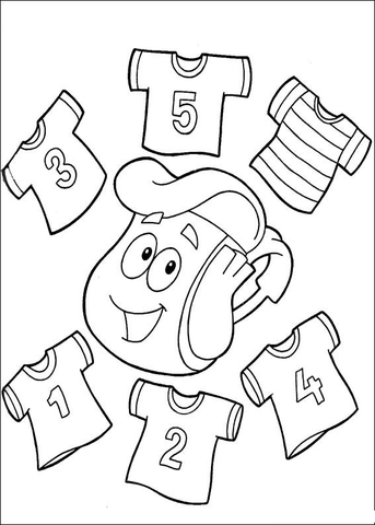 T-shirts with numbers 1,2,3,4,5 on them   Coloring page