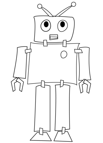 Shy Robot Coloring page