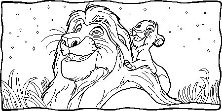 Simba And Musafa At Night  Coloring page