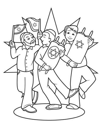 Simchat Torah Celebration Coloring page