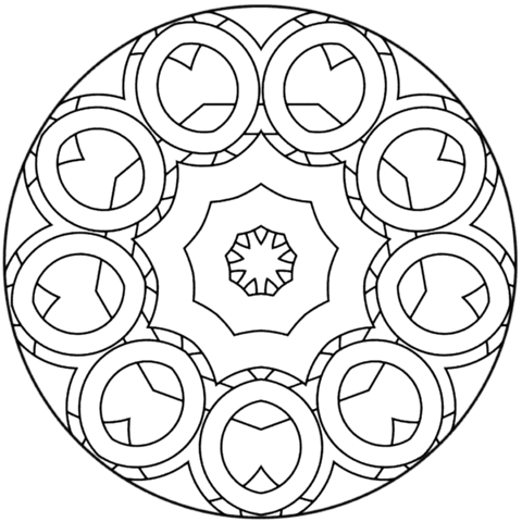 Simple Abstract Mandala Coloring page