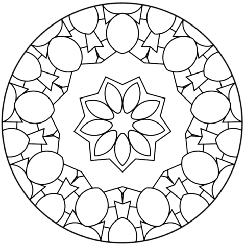 Simple Abstract Mandala Coloring page