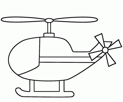 Simple Helicopter Coloring page