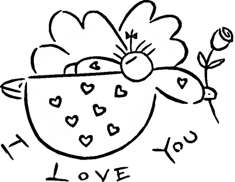 Simple Love Coloring page