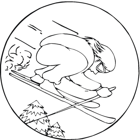 Skiing Competition  Coloring page