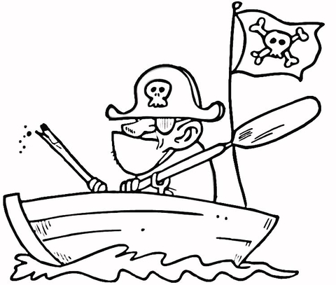 Skull and Crossbones flag Coloring page