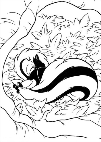 Sleeping badger Flower  Coloring page