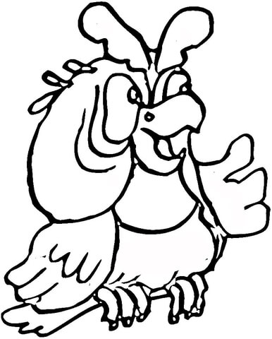 Smart Little Parrot  Coloring page