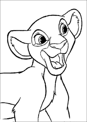 The Smiling Simba  Coloring page